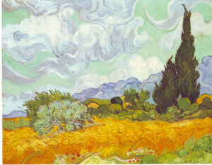 Cornfield with Cyprusses